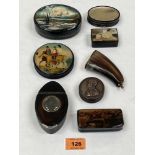 Eight miscellaneous snuff boxes