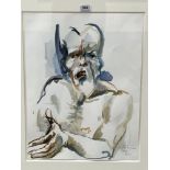 C. ARTHUR. BRITISH CONTEMPORY A figure study in the manner of Francis Bacon. Signed and dated