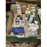 A box of Staffordshire ceramics