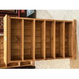 A pine open bookcase of six shelves. 24'w x 40'h