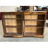 A pair of walnut open bookcases. 36'w x 46½'h
