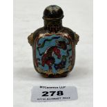 A Chinese cloisonne enamel snuff bottle. 2½' high