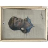 BEATRICE M. WHITE. NEW ZEALAND 1918-1995 A portrait of a young girl. Signed and dated 1963. Pastel