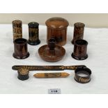 A collection of fern ware and other 19th century treen