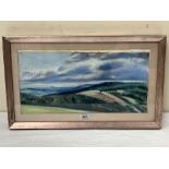 ALICE PERCEVAL. AUSTRALIAN Bn. 1957 An extensive landscape. Watercolour 9' x 17¾'