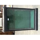 An ebonised display case with side door. 31'h x 20'w