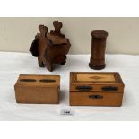 Four treen moneyboxes