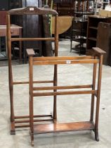 A late Victorian clothes airer and a suit stand