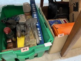 Three boxes of tools and sundries.