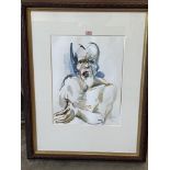 C. ARTHUR. BRITISH CONTEMPORY. A figure study in the manner of Francis Bacon. Signed and dated 1997.