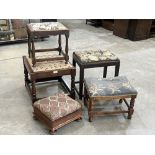 Five miscellaneous stools