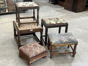 Five miscellaneous stools