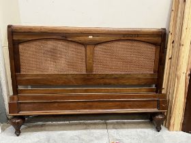 A Willis Gambier 6' sleigh bed, complete with side rails, pine base planks etc.