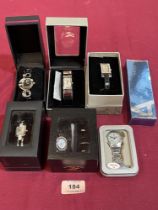 Seven lady's dress wristwatches. Boxed