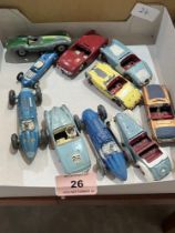 10 diecast racing cars.