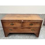 A 19th century mahogany chest of three drawers. 42' wide; together with another chest of two