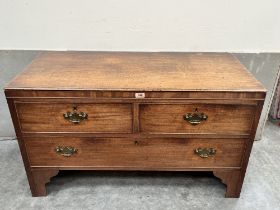 A 19th century mahogany chest of three drawers. 42' wide; together with another chest of two