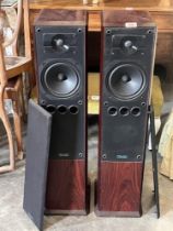 A pair of Mission 752 two way ported floor standing loudspeakers, rosewood finished cabinets. 34¼'