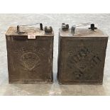 Two vintage petrol cans - Shell Mex BP.