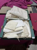 Two boxes of linen and lace