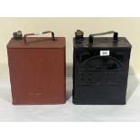 Two vintage petrol cans - Pratts and Light Shale Oil