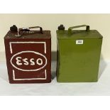 Two vintage petrol cans - Esso and SM & BP Ltd