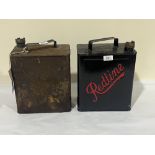 Two vintage petrol cans - Redline and Shell