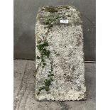 A limestone staddle stone base. 18" high