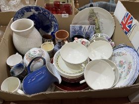 Two boxes of ceramics and glassware
