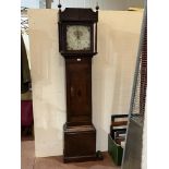 A 19th century oak and mahogany 30hr longcase clock, the 12" painted dial signed Evans, Worcester.