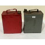 Two vintage petrol cans - Pratts Perfection Spirit and Light Shale Oil
