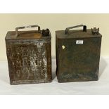 Two vintage petrol cans - Esso and BP Motor Spirit