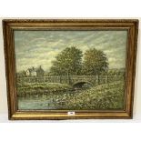 HENRY E. FOSTER. BRITISH 1921-2010 Denny Beck, Lancs. Signed. Inscribed vero. Oil on canvas 18" x