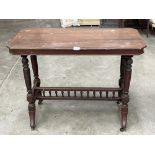 A Victorian mahogany side table. 35" wide.