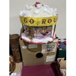 A late 1940s/1950s Pascall Christmas novelty carousel gift container with original gifts.