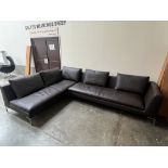 A Camerich of London contemporary style leather corner sofa in two parts. Each part 89" wide.