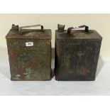 Two vintage petrol cans