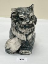 A Rye Pottery figure of a cat by David Sharp. Signed. 7½" high.