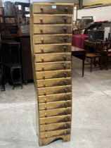 A unusual tulipwood chest of drawers, inscribed in pencil to back ' Made from tulipwood felled