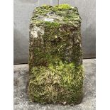 A limestone staddle stone base. 18" high