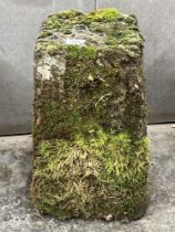 A limestone staddle stone base. 18" high