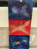CONTEMPORARY SCHOOL. Three abstract studies. Acrylic on canvas 16" x 20".