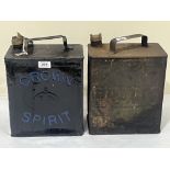 Two vintage petrol cans - Pratts and Crown Spirit