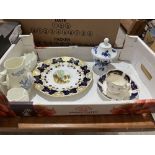 A box of Coalport, Llangollen plate etc.