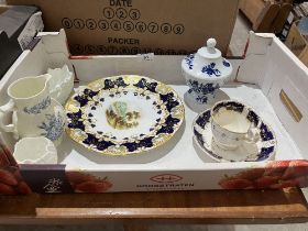 A box of Coalport, Llangollen plate etc.