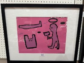 CHRIS BLOOR. BRITISH CONTEMPORARY. Untitled. Signed initials. Screen print. 10½" x 13½".