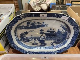 A 19th century Staffordshire pearlware meat plate. 18½" wide