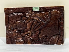 KIES HILL. WEST INDIES (ST VINCENT). 20TH CENTURY. Nzimbu. A relief carved wood farmyard scene.