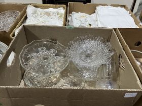 Two boxes of glassware