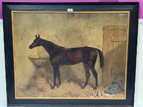 HARRY HALL. BRITISH 1814-1882. An equestrian portrait of Captain Jonathan Peel"s racehorse in a